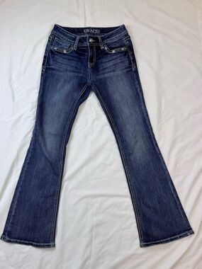 Grace Girls Dark Indigo Flare Jeans